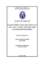 Doanh nghiệp xã hội theo pháp luật việt nam   từ thực tiễn thực hiện tại thành phố hải phòng 
