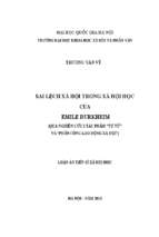 Sai lệch xã hội trong xã hội học của emile durkheim (qua nghiên cứu 2 tác phẩm  tự tử  và  phân công lao động xã hội )    