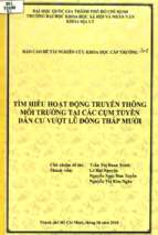 Tìm hiểu hoạt động truyền thông môi trường tại các cụm tuyến dân cư vượt lũ đồng tháp mười    