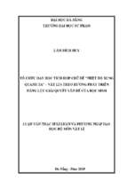 Tổ chức dạy học tích hợp chủ đề nhiệt độ xung quanh ta vật lí 6 theo hướng phát triển năng lực giải quyết vấn đề của học sinh