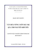 Văn hóa nông thôn bắc bộ qua thơ nguyễn khuyến    