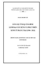 đảng bộ tỉnh quảng bình lãnh đạo xây dựng và phát triển kinh tế trang trại (1996 2012)    