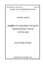 Nghiên cứu giải phẫu ứng dụng thần kinh mác chung ở vùng gối