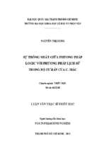Sự thống nhất giữa phương pháp logic với phương pháp lịch sử trong bộ tư bản của c. mác    