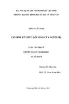 Văn hóa tổ chức đời sống của người mạ    