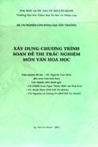 Xây dựng chương trình soạn đề thi trắc nghiệm môn văn hóa học    