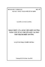 Nhận thức của sinh viên điều dưỡng năm cuối về sự chuyển đổi vai trò trở thành điều dưỡng