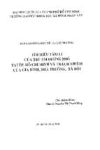 Tìm hiểu tâm lí của trẻ em đường phố tại tp. hồ chí minh và trách nhiệm của gia đình, nhà trường, xã hội