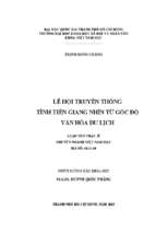 Lễ hội truyền thống tỉnh tiền giang nhìn từ góc độ văn hóa du lịch    