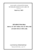 Tiêu điểm tương phản trong cấu trúc thông tin câu tiếng việt (so sánh với câu tiếng anh)    