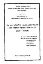 Tìm hiểu đời sống văn hóa của thanh niên nhập cư tại kcn tân thuận quận 7   tp.hcm