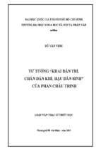 Tư tưởng  khai dân trí, chấn dân khí, hậu dân sinh  của phan châu trinh    