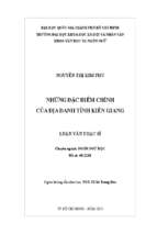 Những đặc điểm chính của địa danh tỉnh kiên giang    