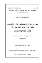 Nghiên cứu giải phẫu ứng dụng dây chằng nguyệt tháp ở người việt nam