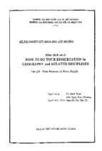 Biên dịch sách how to do your dissertation in geography and related disciplines    