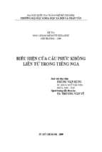 Biểu hiện của câu phức không liên từ trong tiếng nga   