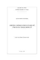Phương trình vi phân và một số ứng dụng trong kinh tế..