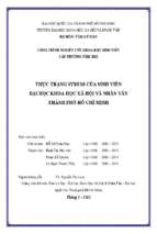 Thực trạng stress của sinh viên đại học khoa học xã hội và nhân văn thành phố hồ chí minh   