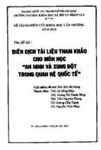 Biên dịch tài liệu tham khảo cho môn học  an ninh và xung đột trong quan hệ quốc tế     