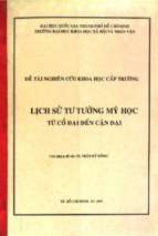 Lịch sử tư tưởng mỹ học từ cổ đại đến cận đại    