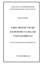 ý thức thẩm mỹ với việc xậy dựng nền văn hóa mới ở việt nam hiện nay    