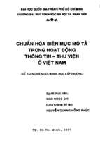 Chuẩn hóa biên mục mô tả trong hoạt động thông tin   thư viện ở việt nam    