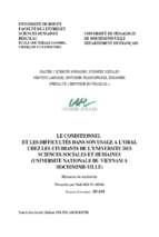 Le conditionnel et les difficultés dans son usage a l'oral (universite nationale du vietnam a hochiminh   ville)    m.a. 