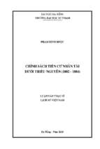 Chính sách tiến cử nhân tài dưới triều nguyễn (1802   1884)
