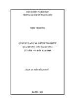 Quản lý làng xã ở tỉnh thái bình qua hương ước cải lương từ năm 1921 đến năm 1945