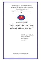 Thực trạng việc làm trong giới trẻ nhật bản hiện nay    