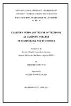 Learner's needs and the use of textbook at lam dong college of technology and economics