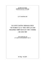 Xây dựng chương trình học phần “thí nghiệm vật lí” theo tiếp cận cdio nhằm phát triển năng lực thực nghiệm cho sinh viên.
