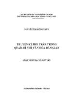 Truyện ký đời trần trong quan hệ với văn hóa dân gian    