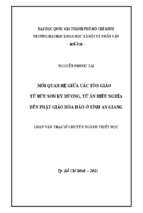 Mối quan hệ giữa các tôn giáo từ bửu sơn kỳ hương, tứ ân hiếu nghĩa đến phật giáo hòa hảo ở tỉnh an giang    