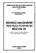 Ngôn ngữ đối thoại của nhân vật trong truyện thơ nôm bác học thế kỷ xviii   xix    
