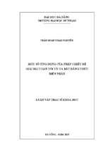 Một số ứng dụng của phép chiếu để giải bài toán tối ưu và bất đẳng thức biến phân.