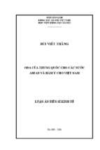 Oda của trung quốc cho các nước asean và hàm ý cho việt nam