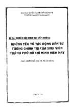 Những yếu tố tác động đến tư tưởng chính trị của sinh viên thành phố hồ chí minh hiện nay    