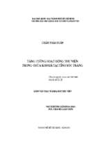 Tăng cường hoạt động thư viện trong chùa khmer tại tỉnh sóc trăng    