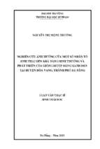 Nghiên cứu ảnh hưởng của một số nhân tố sinh thái đến khả năng sinh trưởng và phát triển của giống mướp đắng xanh đen tại huyện hòa vang, thành phố đà nẵng.