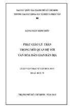 Phật giáo lý   trần trong mối quan hệ với văn hóa dân gian bản địa    
