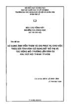Sử dụng ảnh viễn thám và gis phục vụ theo dõi tình hình sử dụng đất đô thị và tác động môi trường lên dân cư khu vực nội thành tp. hcm    báo cáo tổng kế nghiên cứu khoa học 
