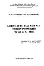 Lịch sử ngoại giao việt nam thời kỳ phong kiến (từ thế kỷ x   1858)    