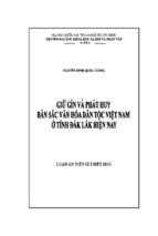 Giữ gìn và phát huy bản sắc văn hóa dân tộc việt nam ở tỉnh đăk lăk hiện nay    