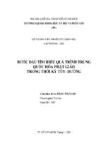 Bước đầu tìm hiểu quá trình trung quốc hóa phật giáo trong thời kỳ tùy   đường   