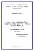 Quản lý hoạt động dạy và học tại trường trung học phổ thông ischool long an    
