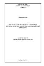 Xay dựng cơ sở dữ liệu phân tán quản lý học sinh   sinh viên tại trường cao đẳng kỹ nghệ dung quất.