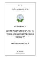 So sánh phương pháp hplc và uv – vis khi định lượng tannin trong ngũ bội tử