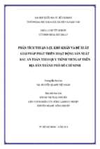 Phân tích thuận lợi, khó khăn và đề xuất giải pháp phát triển hoạt động sản xuất rau an toàn theo quy trình vietgap trên địa bàn thành phố hồ chí minh    