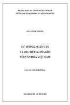 Tư tưởng nhân văn và đạo đức kitô giáo với văn hóa việt nam    